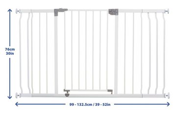 Médical et Prévention - Barrières de Sécurité Enfant - Barrière - Portillon avec rallonge 99 - 132,5 cm - Blanc