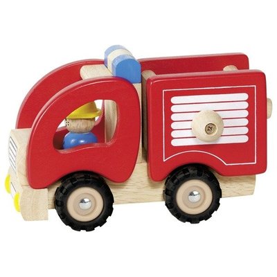 Jouets - Garages, Voitures et Circuits pour Enfant - Camion de pompiers en bois