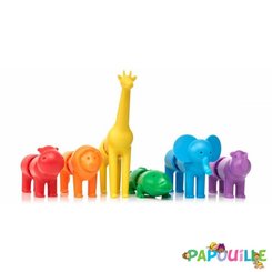 Jouets - Jeux de Construction - Mes 6 animaux safari magnétiques