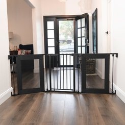 Médical et Prévention - Barrières de Sécurité Enfant - Barrière - Portillon 3 panneaux 74.5 cm à 195 cm - Noir