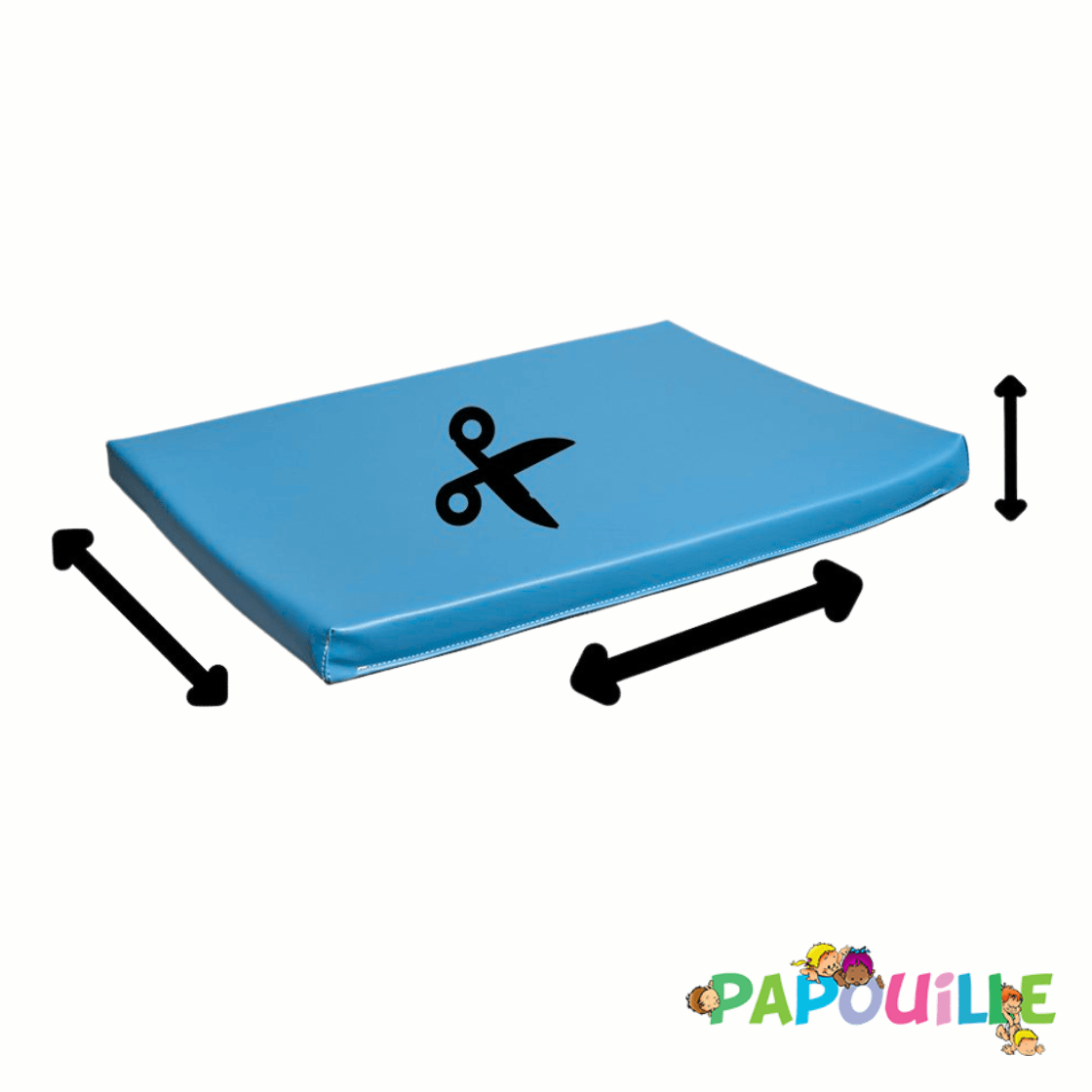 Matelas plat ep 4cm sur mesure turquoise