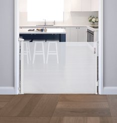 Médical et Prévention - Barrières de Sécurité Enfant - Barrière rétractable jusqu'à 140 cm - Blanche 