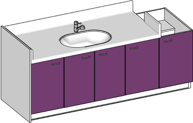 Change - Meuble à Langer crèche - Meuble à langer avec baignoire 240 cm