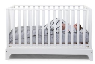 Couchage - Lit Crèche en Bois bébé, enfant - DE // Lit bébé évolutif 70 x 140 cm Blanc