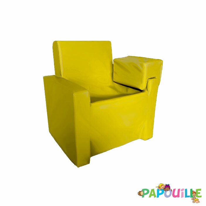 Fauteuil d'allaitement en mousse pvc avec accoudoirs jaune