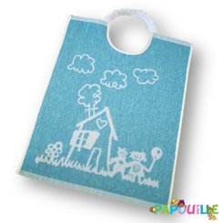 Repas - Bavoir - ep // Bavoirs 35 x 45 cm a collerette la maison des enfants ciel