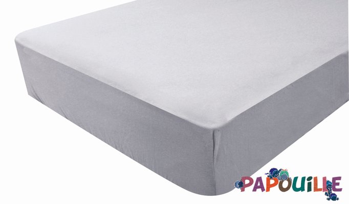 Couchage - Linge de Lit Bébé, Enfant  - Drap housse jersey 60 x 120 cm perle