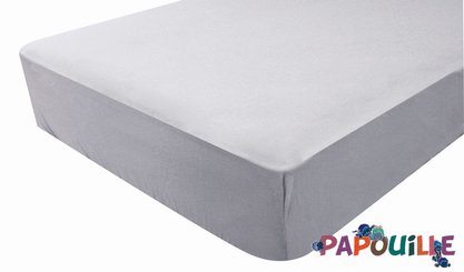 Couchage - Linge de Lit Bébé, Enfant  - Drap housse jersey 60 x 120 cm perle