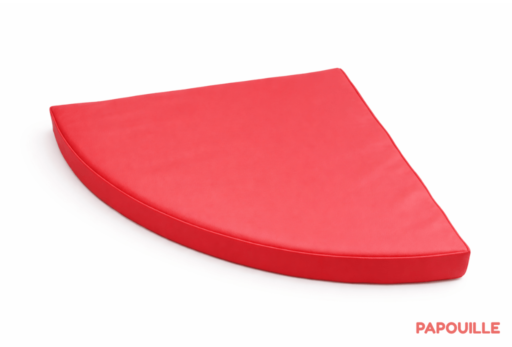 Tapis d'angle à 90° 1/4 rond 40x40x3cm Rouge