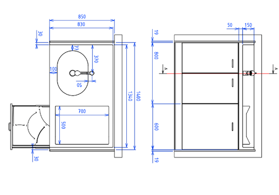Change - Meuble à Langer crèche - Table à langer compact - 140 cm 