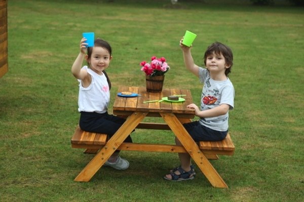 Mobilier - Meuble de rangement scolaire - Table de pique-nique extérieur bois enfant