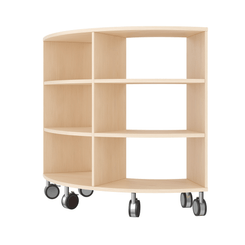 Mobilier - Meuble de rangement scolaire - Meuble de rangement arrondi 6 cases à roulettes - Lou