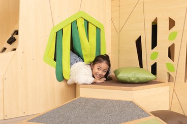 Motricité - Structure et panneaux D'activités - Maison de jeu – 5 pièces en angle
