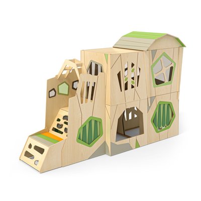 Motricité - Structure et panneaux D'activités - Maison de jeu - 5 pièces 