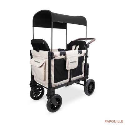 Puériculture - Poussette - Poussette wagon luxe pro 2 places Beige - 6mois +