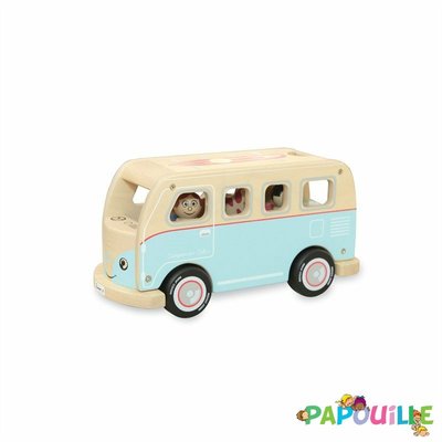 Jouets - Garages, Voitures et Circuits pour Enfant - Camper van en bois avec figurines