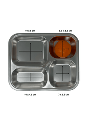 Repas - Plateaux Repas Enfants et à Compartiments - Plateau inox 4 compartiments enfant