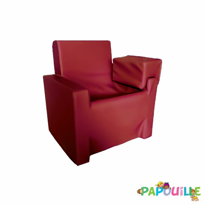 Fauteuil d'allaitement en mousse pvc avec accoudoirs rouge