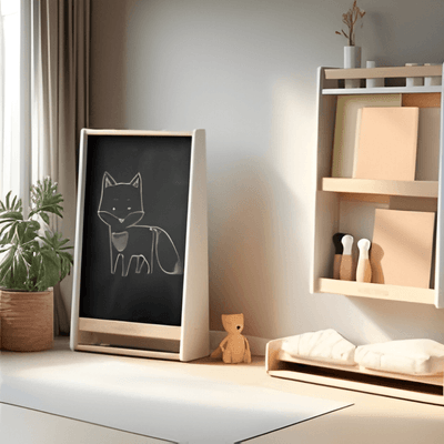 Change - Meuble à Langer crèche - Table à langer murale évolutive en tableau ardoise - 2 en1