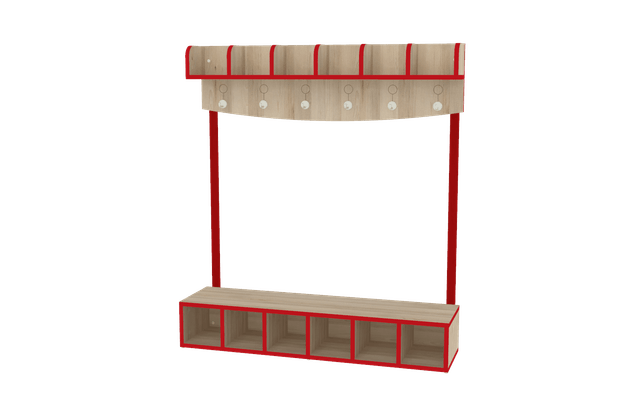 Mobilier - Banc vestiaire & Porte Manteaux - Vestiaire 6 places - T00 - Rouge
