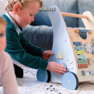 Jeux - Porteurs, Draisiennes, Marcheurs - Chariot de marche en bois loop