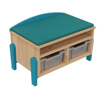 Mobilier - Meuble de rangement scolaire - Banc de rangement 1 tablette avec 2 casiers Ciel