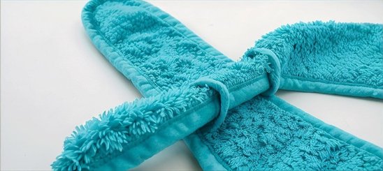 Repas - Bavoir - Bavoir à oreilles de lapin  400g/m² - 30x30 cm - bleu