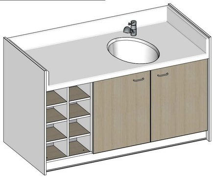 Change - Meuble à Langer crèche - Meuble de change 1 baignoire, 8 casiers - 169 cm x 85 cm