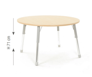 Mobilier - Table crèche et scolaire - Table ronde Oscar 120 cm réglable en hauteur