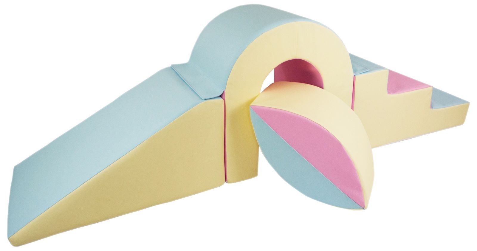 Set de blocs en mousse 4 éléments avec petit pont pastels