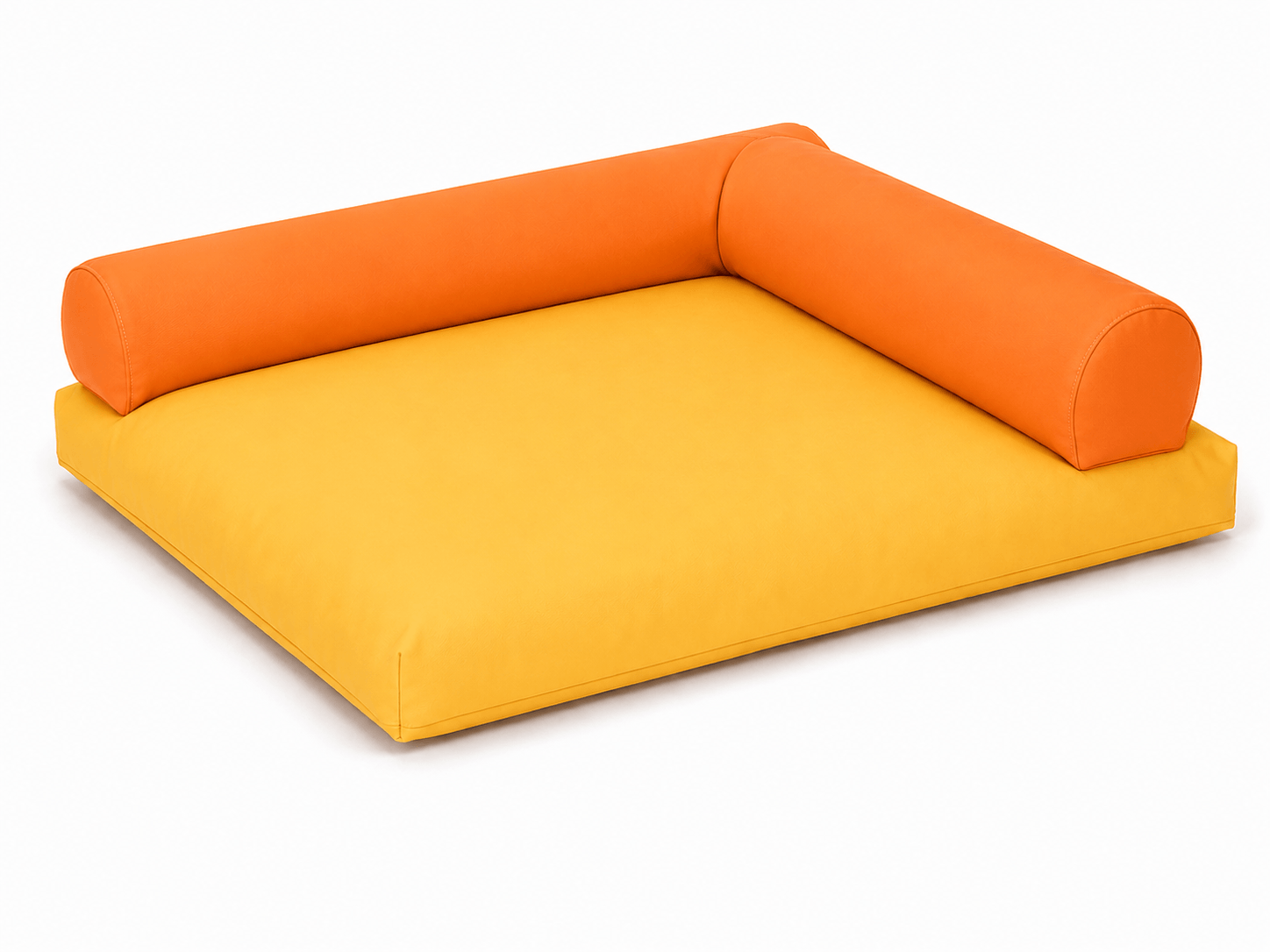 Coussin carré avec rouleaux orange jaune