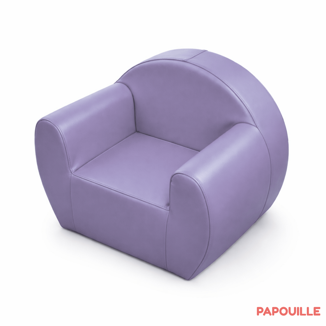 Fauteuil enfant pdg club mousse pvc uni 20 cm parme