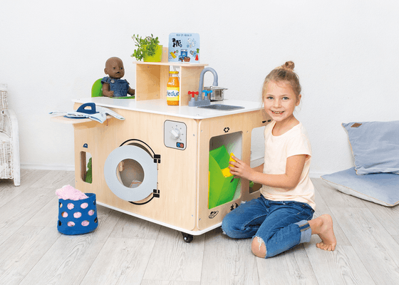 Mobilier - Mobilier de jeux d'imitation - Cuisine ilot en bois multi activités