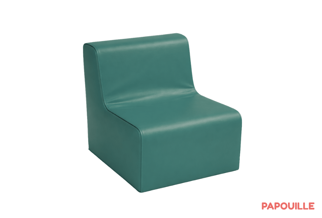 Chauffeuse droite hauteur 25cm bleu canard