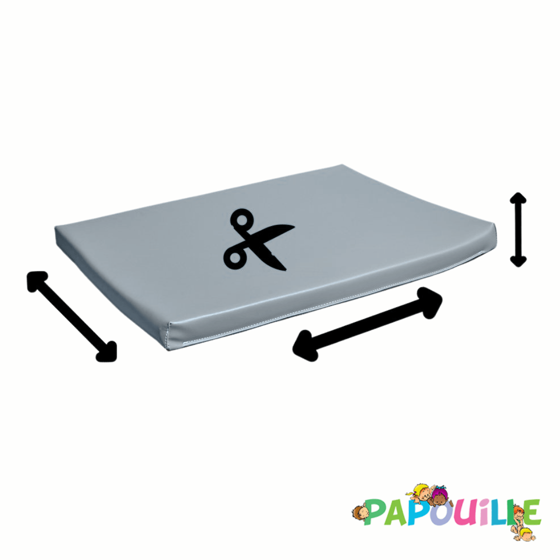 Matelas plat ep 4cm sur mesure gris