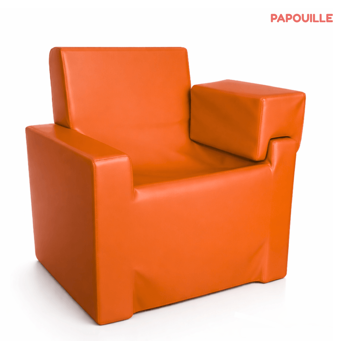 Fauteuil d'allaitement en mousse pvc avec accoudoirs orange