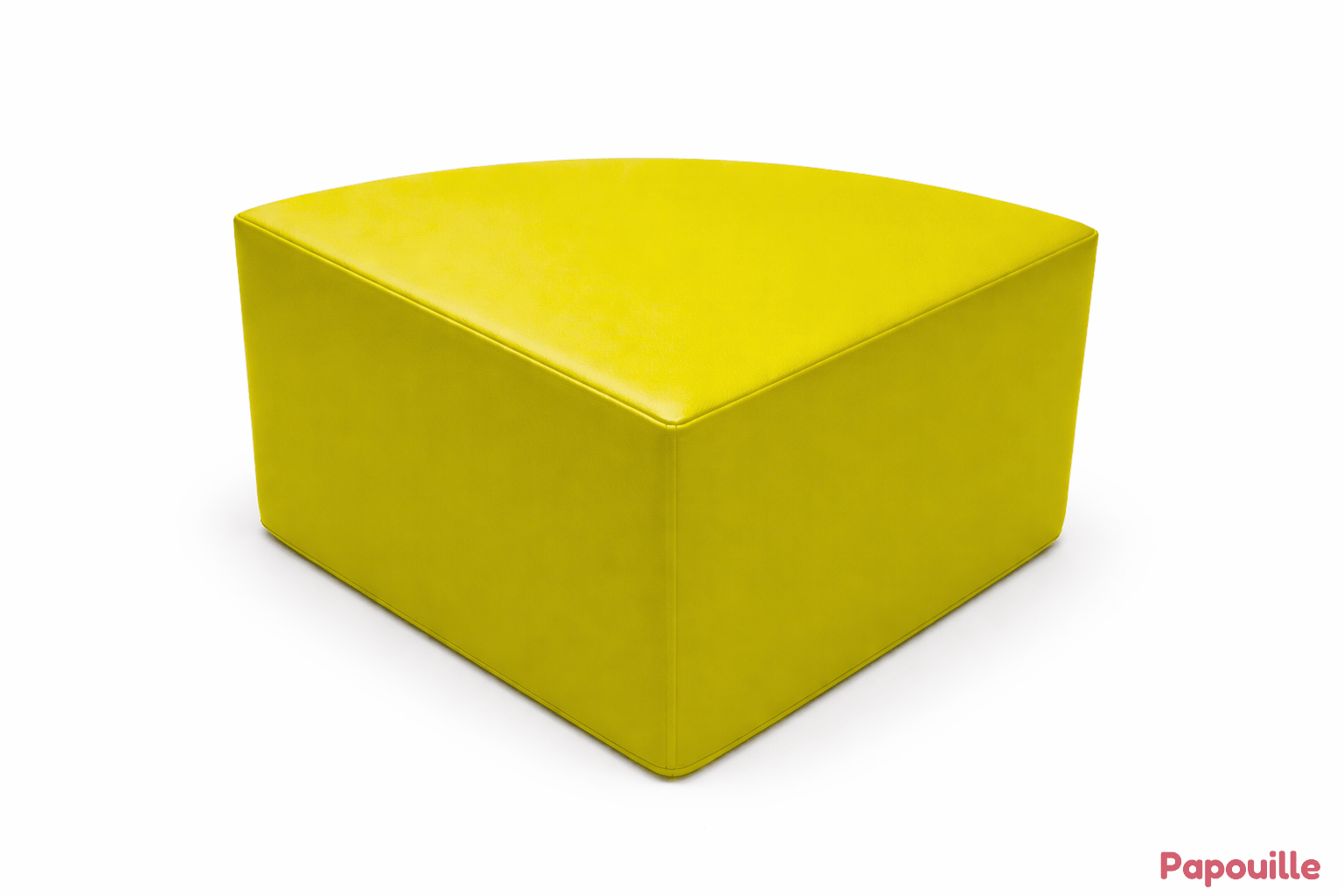 Pouf 1/4 rond en mousse pvc h.25 cm jaune