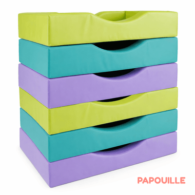 Couchage - Couchette Empilable pour Bébé et Enfant, Lit Gain de Place - Lit couchette en mousse pvc pour matelas 60x120cm bleu