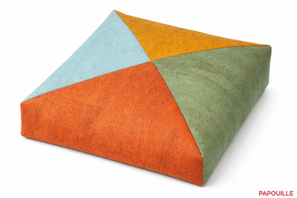 Mobilier - Meuble en mousse et Pouf - Lot de 4 coussins carrés 4 couleurs en liège