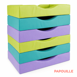 Couchage - Couchette Empilable pour Bébé et Enfant, Lit Gain de Place - Lit couchette en mousse pvc pour matelas 60x120cm bleu