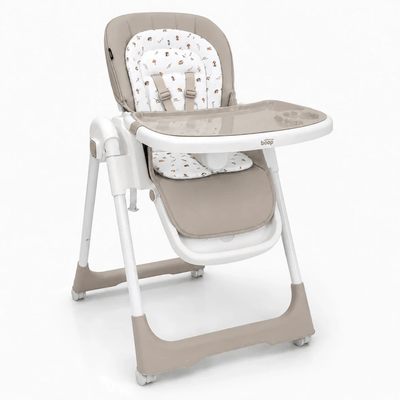 Puériculture - Chaise haute bébé et Siège Repas - Chaise haute Rice avec roulettes - Beige
