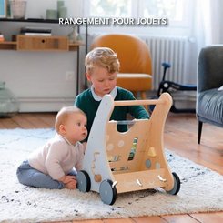 Jeux - Porteurs, Draisiennes, Marcheurs - Chariot de marche en bois loop