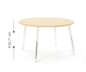 Mobilier - Table crèche et scolaire - Table ronde réglable beige - surface HPL - 120 cm de diamètre