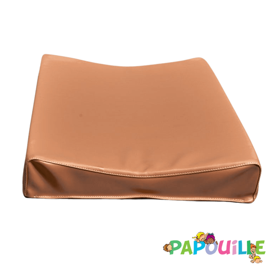 Matelas à langer galbé en mousse pvc sur mesure abricot
