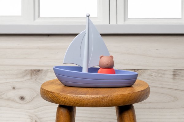 Jouets - Garages, Voitures et Circuits pour Enfant - Jouets de bain ours sur un bateau en silicone - Little L