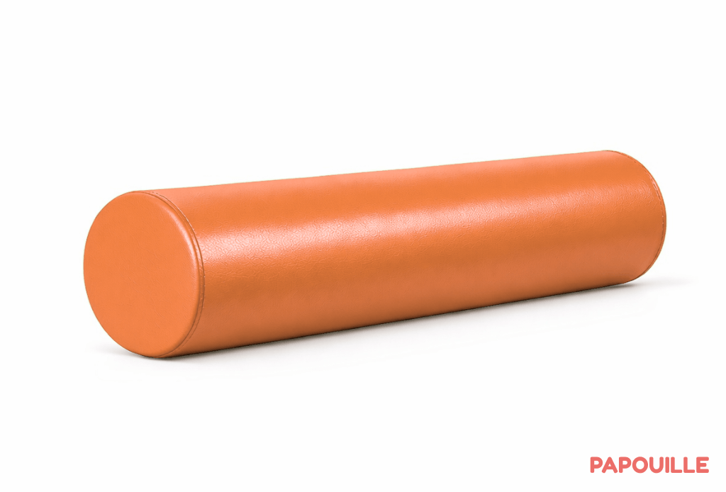 Petit module cylindre court en mousse pvc diam. 15 cm x l. 60 cm abricot
