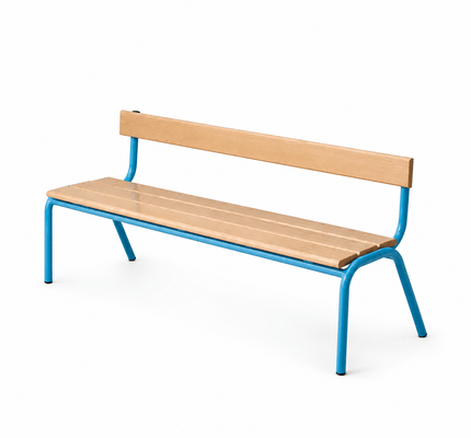 Mobilier - Table crèche et scolaire - Banc avec dossier 120 cm - T1 - CIel