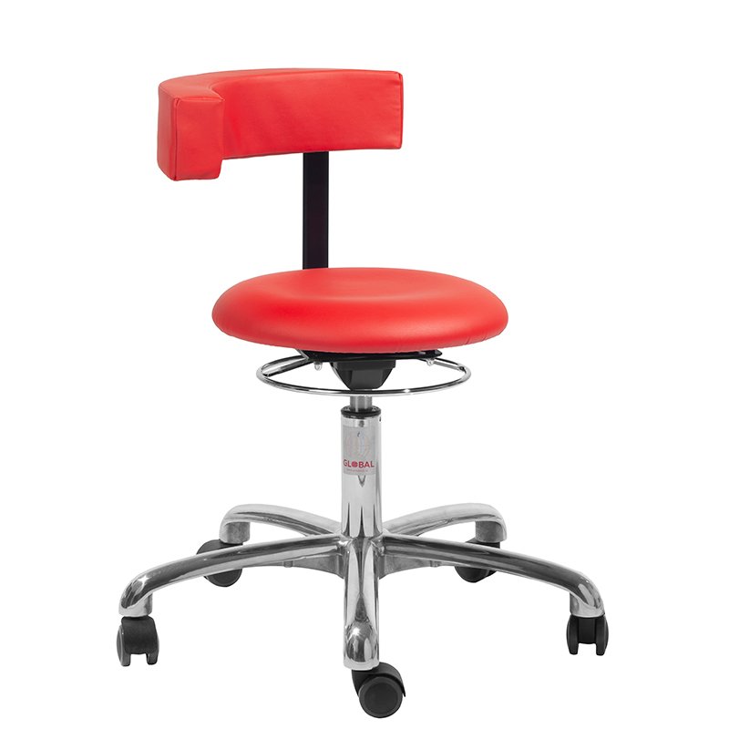 Siège ergonomique à roulettes 360° avec dossier petite enfance Rouge