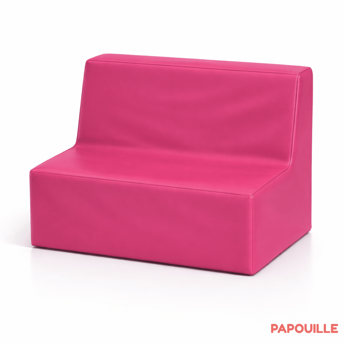 Banquette enfant 2 à 3 places en mousse pvc h. 25cm fuchsia