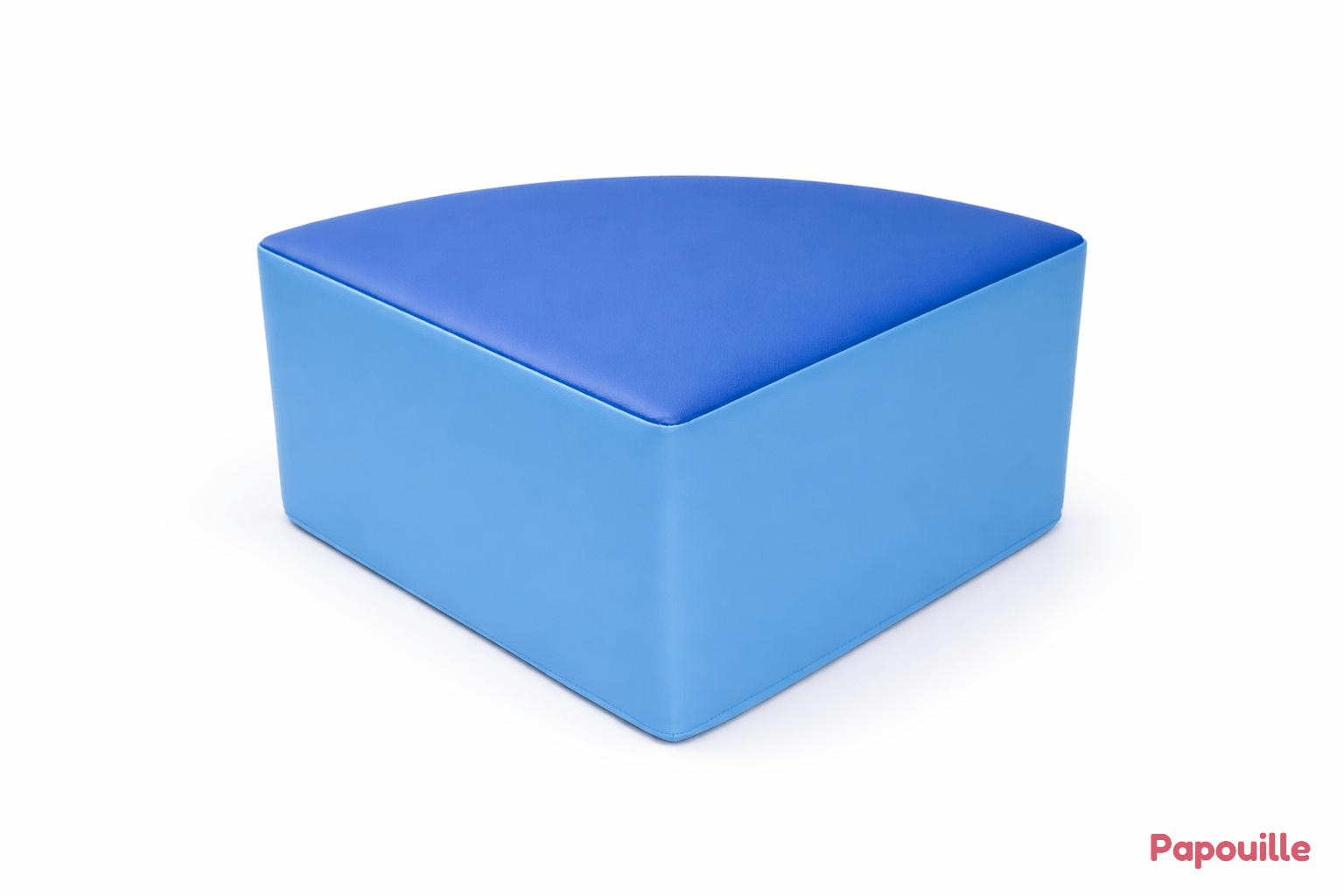 Pouf 1/4 rond en mousse pvc h.25 cm bleu - bleu turquoise
